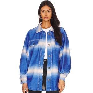 New Free People Ruby Jacket Blue Button Up Size Small